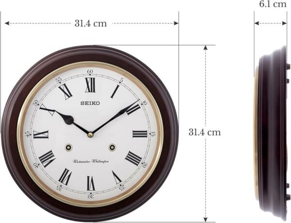 Seiko Clocks QXH202B Ahsap Kasa Kızılağaç Duvar Saati