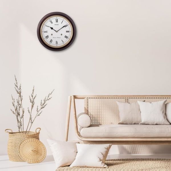 Seiko Clocks QXH202B Ahsap Kasa Kızılağaç Duvar Saati