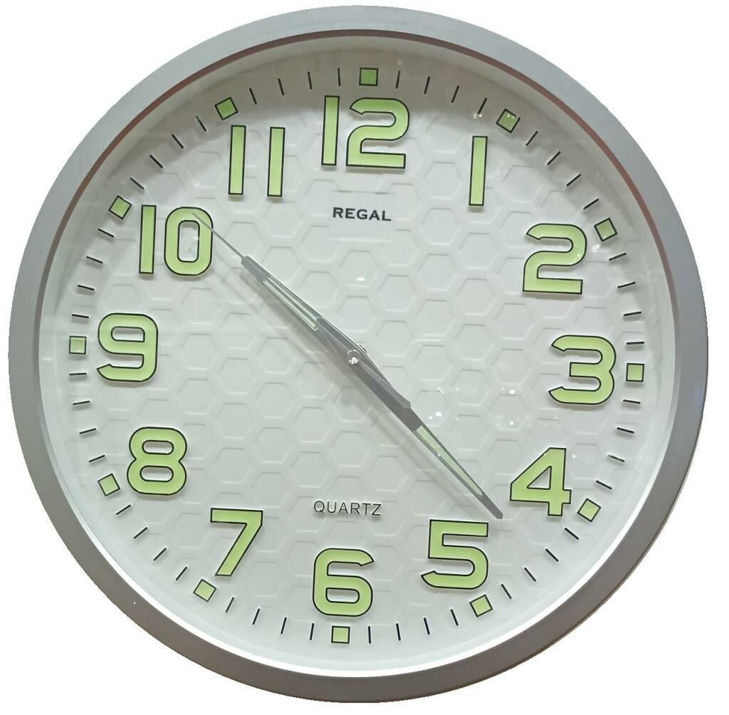 Regal F24/8303SWZF 3D Rakamlı Fosforlu Ofis Oda Sessiz Duvar Saati