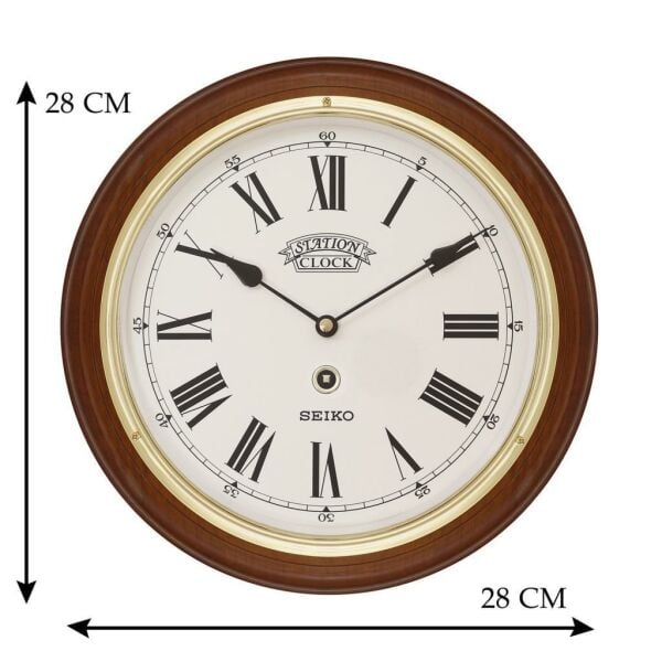 Seiko Clocks QXA144B Ahsap Kasa Kızılağaç Dekoratif Duvar Saati