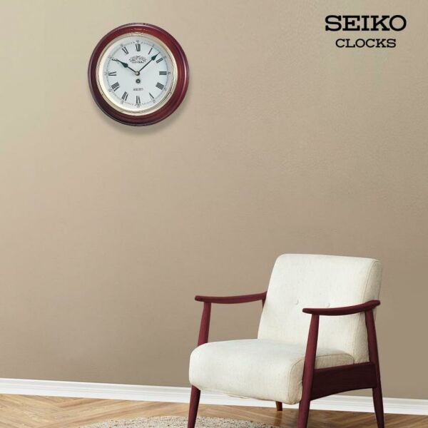 Seiko Clocks QXA144B Ahsap Kasa Kızılağaç Dekoratif Duvar Saati