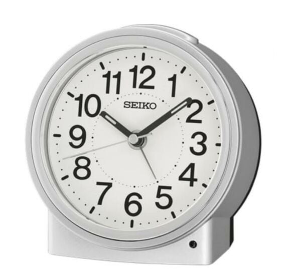 Seiko QHE199S Sessiz Saniyeli Sensörlü Otomatik Aydınlatma Beep Sesli Alarm 5 dk Ertelemeli Masa Saati