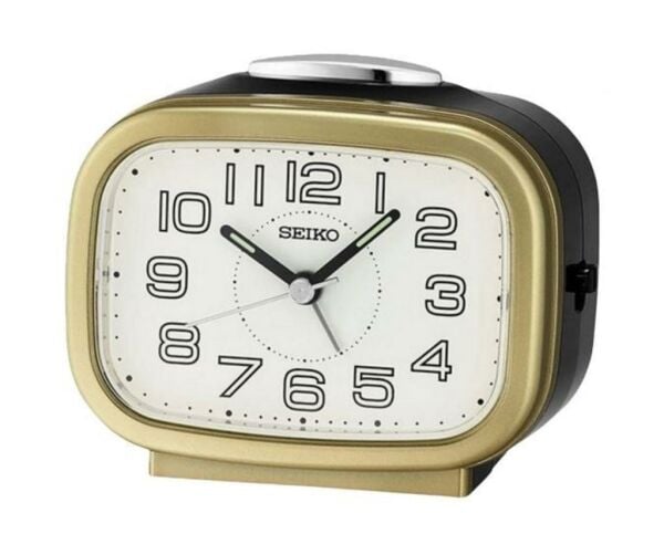Seiko QHK060G Sessiz Saniyeli Aydınlatmalı Bell Sesli Alarm 5 dk Ertelemeli Masa Saati