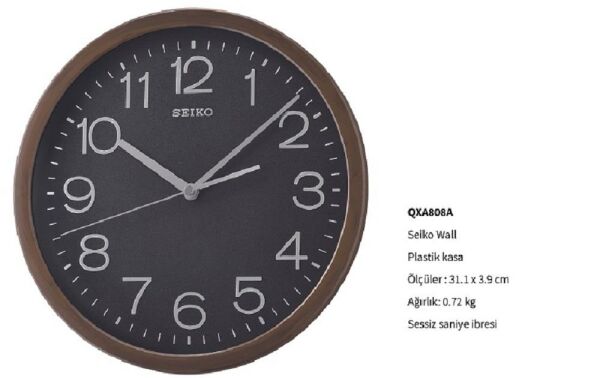 Seiko QXA808A Sessiz Saniye Duvar Saati