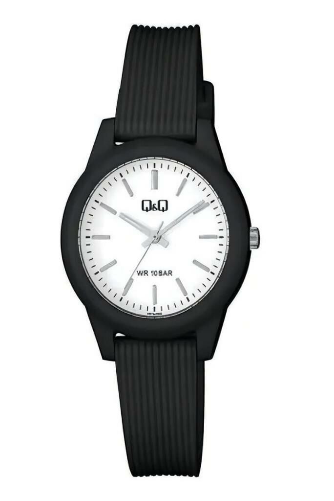 Q&Q VS13J003Y Siyah Renkli Çizgi Rakam Analog Çocuk Kol Saati