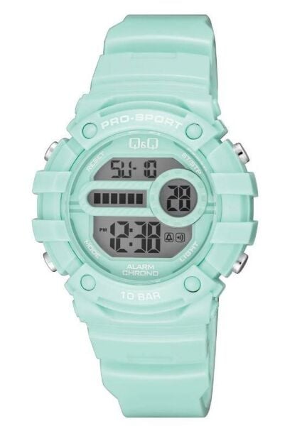 Q&Q G15A-002VY Yeşil Renkli Alarmlı Tarihli Kronometreli Işıklı Çocuk Kol Saati