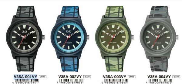 Q&Q V35A-001VY Kamuflaj Çocuk Kol Saati