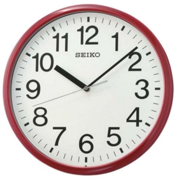 Seiko QXA756R Kırmızı Renkli Plastik Kasa Quartz Mekanizmalı Duvar Saati