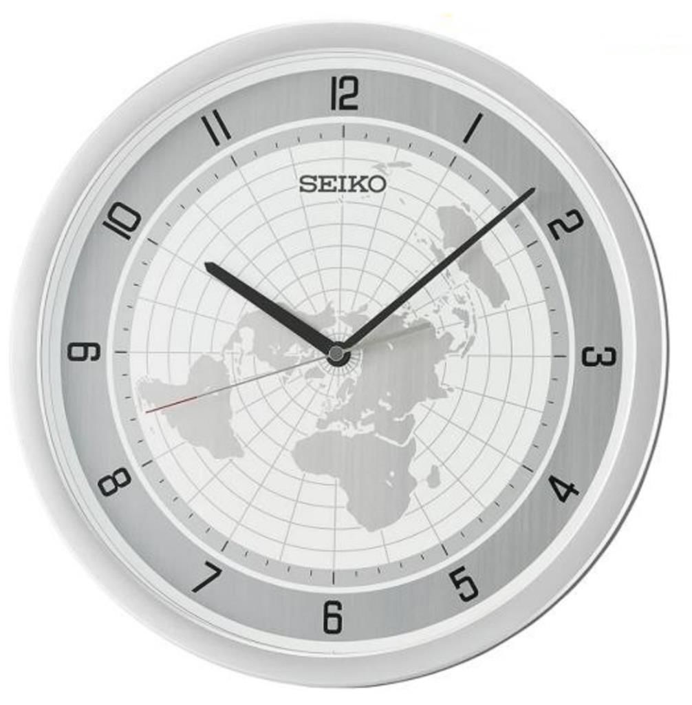 Seiko QXA814A Metalik Renkli Plastik Kasa Dünya Haritası Sessiz Saniyeli Duvar Saati