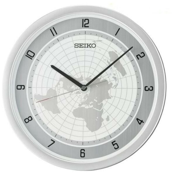 Seiko QXA814A Metalik Renkli Plastik Kasa Dünya Haritası Sessiz Saniyeli Duvar Saati