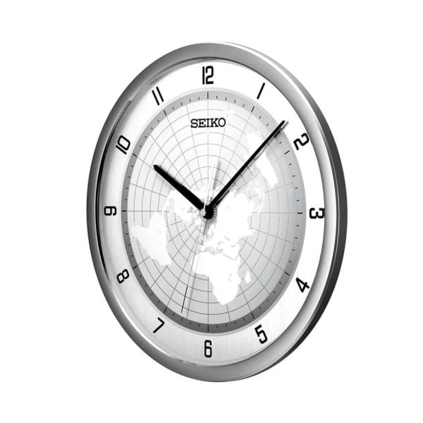 Seiko QXA814A Metalik Renkli Plastik Kasa Dünya Haritası Sessiz Saniyeli Duvar Saati