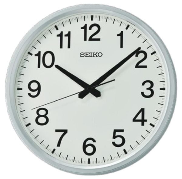 Seiko QHA009A Metalik Gri Renkli Plastik Kasa Beyaz Kadranlı Quartz Mekanizmalı Duvar Saati