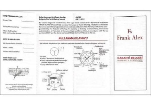 Frank Alex FA.12540H.02 Erkek Kol Saati