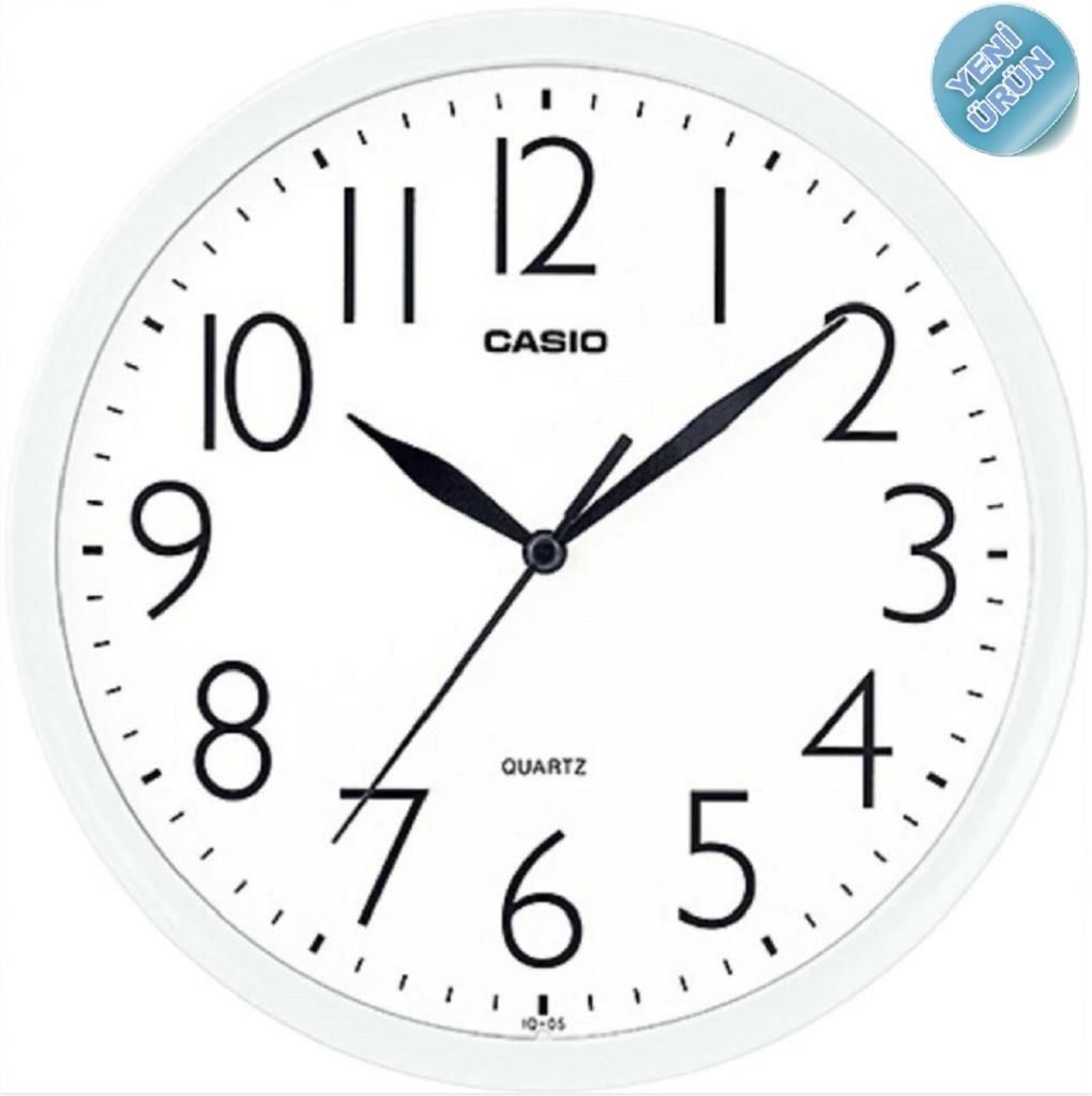 Casio IQ-05-7DF Beyaz Oval Analog Duvar Saati