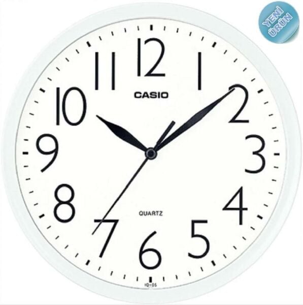Casio IQ-05-7DF Beyaz Oval Analog Duvar Saati
