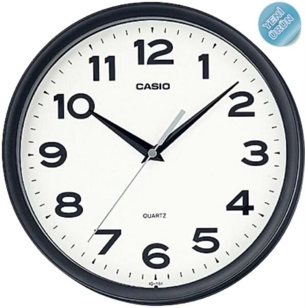 Casio IQ-151-1DF Siyah Kasa Oval Analog Duvar Saati