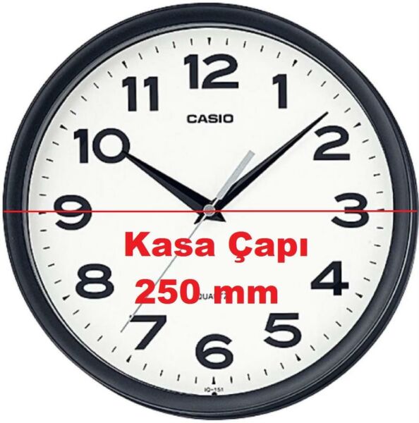 Casio IQ-151-1DF Siyah Kasa Oval Analog Duvar Saati