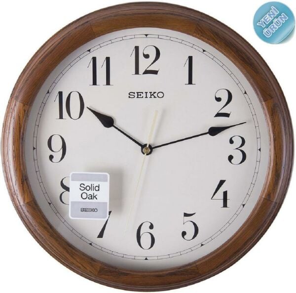Seiko QXA153B Sessiz Saniyeli Meşe Ahşap Kasa Analog Duvar Saati