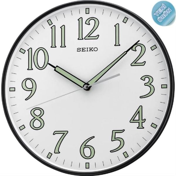 Seiko QXA521K Fosforlu Analog Duvar Saati
