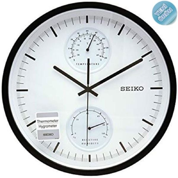 Seiko QXA525K Thermometre ve Hygromeli Analog Duvar Saati