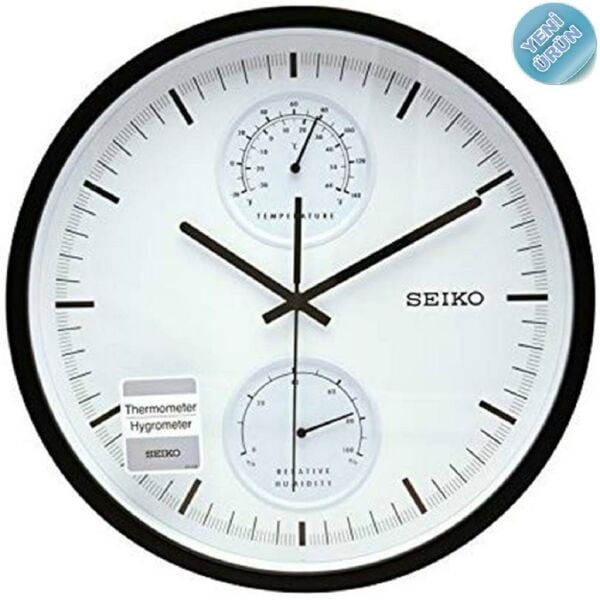 Seiko QXA525K Thermometre ve Hygromeli Analog Duvar Saati