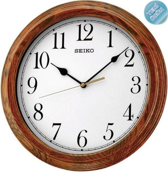 Seiko QXA528B Sessiz Akar Saniyeli Meşe Ahşap Kasa Analog Duvar Saati