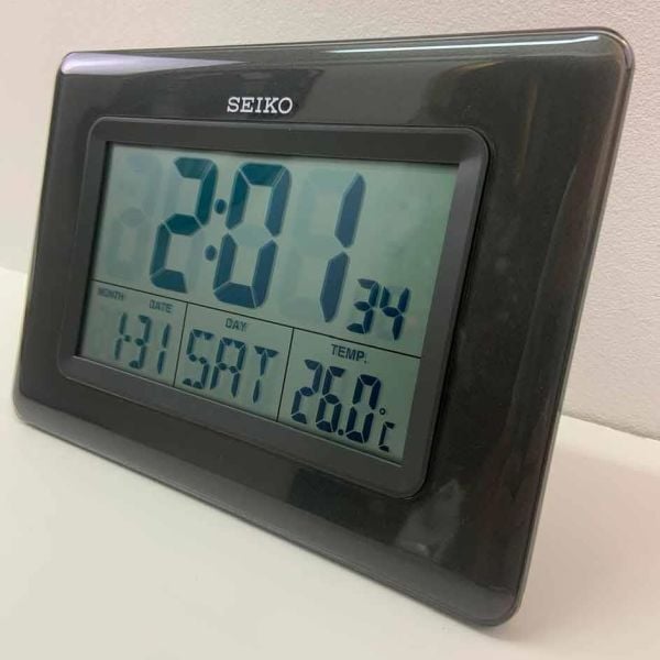 Seiko QHL058K Alarmlı Termometreli Dijital Masa ve Duvar Saati
