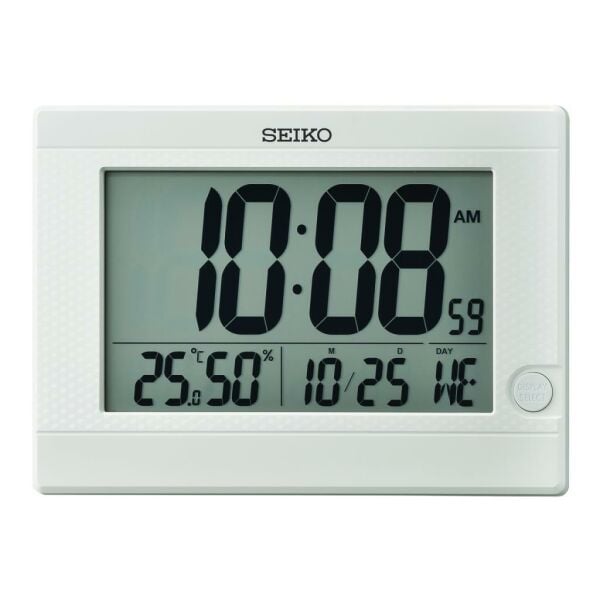 Seiko QHL089W Termometre/Higrometre Katlanır standlı Dijital Masa ve Duvar Saati