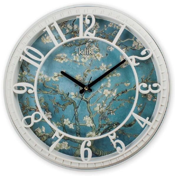 Klik Hısar-AB Badem Çiçekleri Desenli Ev Ofis Duvar Saati