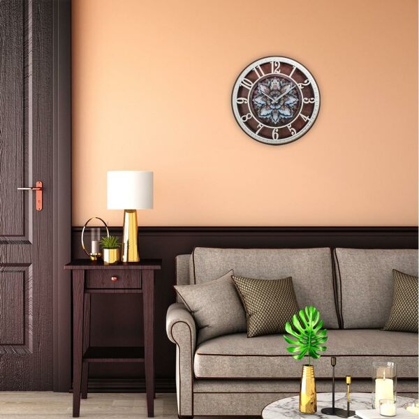 Klik Hısar-Lotus Çiçek Desenli Ev Ofis Duvar Saati