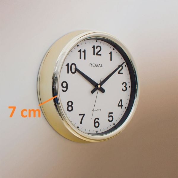 Regal 0261 GI Metalize Kaplama Düz Profil Ev Ofis Duvar Saati