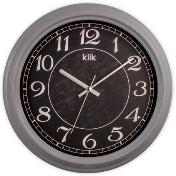 Klik Alfa Gri Ev İşyeri Ofis Duvar Saati