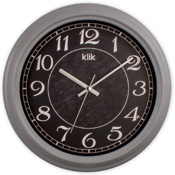 Klik Alfa Gri Ev İşyeri Ofis Duvar Saati