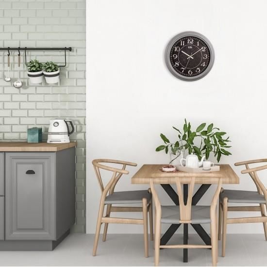 Klik Alfa Gri Ev İşyeri Ofis Duvar Saati