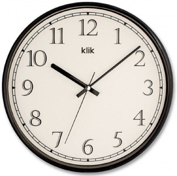 Klik Slim Siyah 30.5 cm Ev Ofis Sessiz Duvar Saati