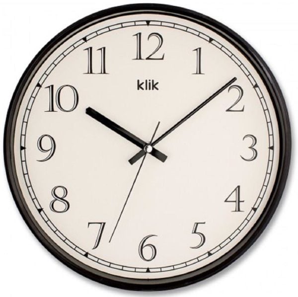 Klik Slim Siyah 30.5 cm Ev Ofis Sessiz Duvar Saati