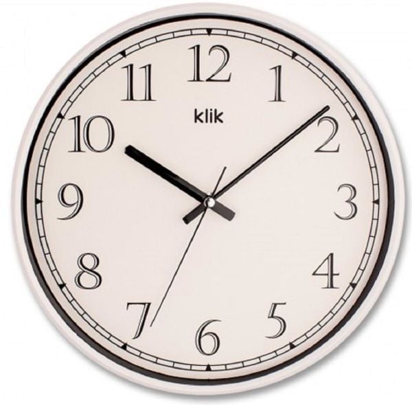 Klik Slim Beyaz 30.5 cm Ev Ofis Sessiz Duvar Saati