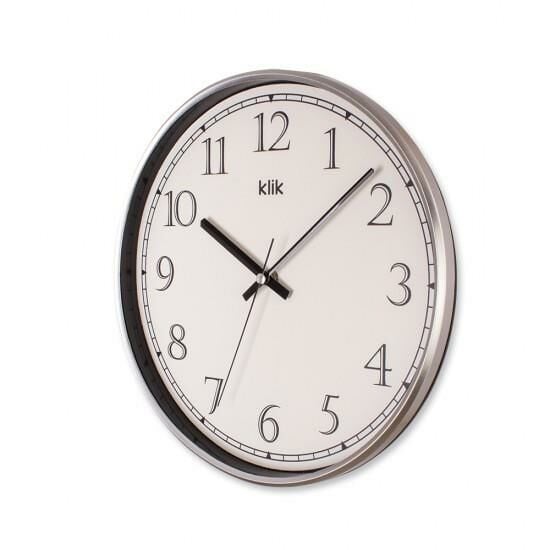 Klik Slim Gümüş 30.5 cm Ev Ofis Sessiz Duvar Saati