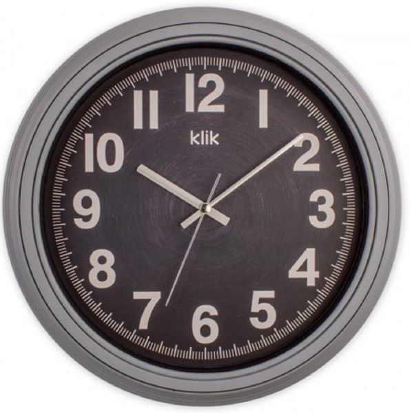 Klik Auris Gri Ev İşyeri Ofis Duvar Saati
