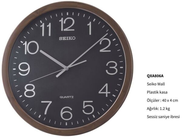 Seiko QXA806A Sessiz Saniyeli Analog Dekoratif Duvar Saati