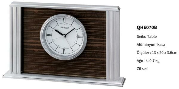 Seiko Clocks HE070B Alüminyum Kasa Alarmlı Ofis Masa Saati
