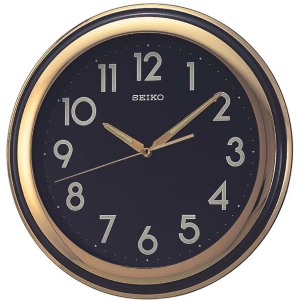 Seiko QXA578F Plastik Kasa Sessiz Saniyeli LumiBrite Siyah Kadranlı Dekoratif Duvar Saati