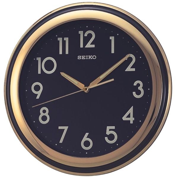 Seiko QXA578F Plastik Kasa Sessiz Saniyeli LumiBrite Siyah Kadranlı Dekoratif Duvar Saati