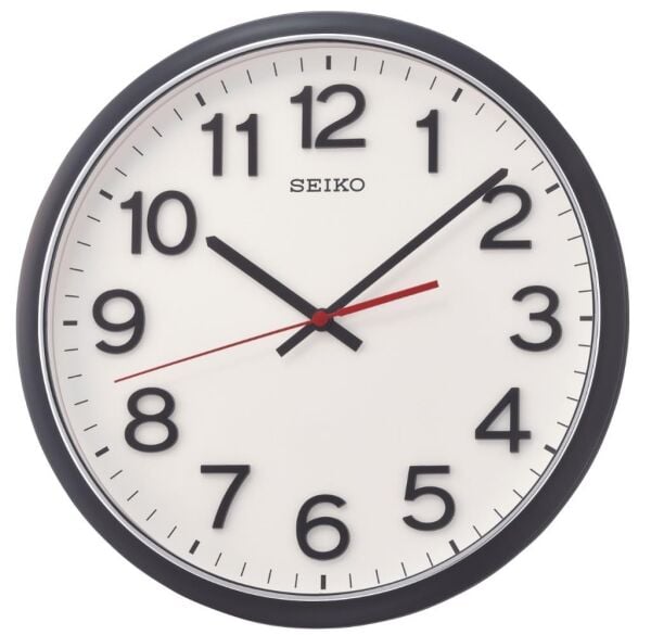 Seiko QXA750K 3 Boyutlu Rakamlı Sessiz Saniye İbreli Beyaz Kadranlı Dekoratif Duvar Saati