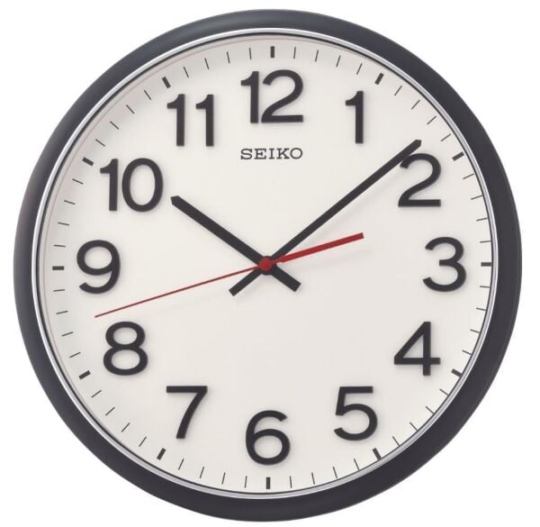 Seiko QXA750K 3 Boyutlu Rakamlı Sessiz Saniye İbreli Beyaz Kadranlı Dekoratif Duvar Saati