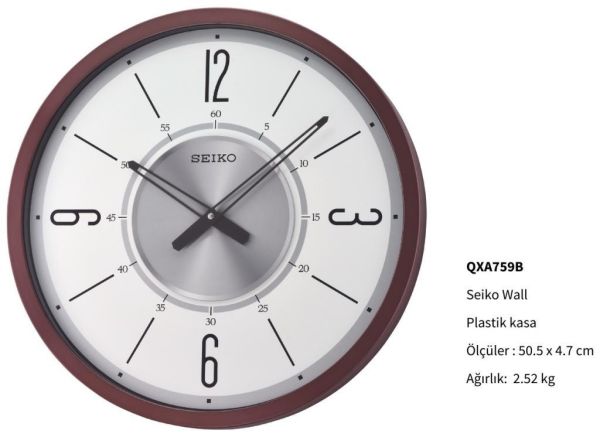 Seiko Wall QXA759B Modern Endüstriyel Salon Ofis Duvar Saati