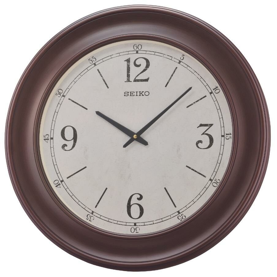 Seiko QXA773B Ahşap Renkli Plastik Salon Ofis Duvar Saati