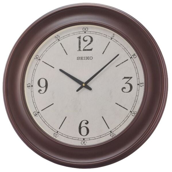 Seiko QXA773B Ahşap Renkli Plastik Salon Ofis Duvar Saati