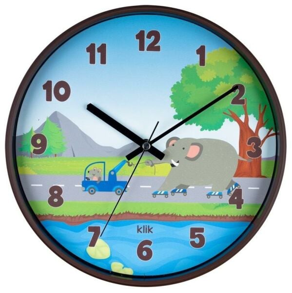 Klik Slim Fil Çocuk Odası Duvar Saati