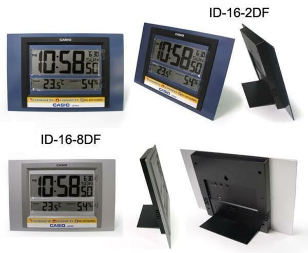 Casio ID-16S-2DF Dijital Termometreli Nem Ölçer Masa ve Duvar Saati